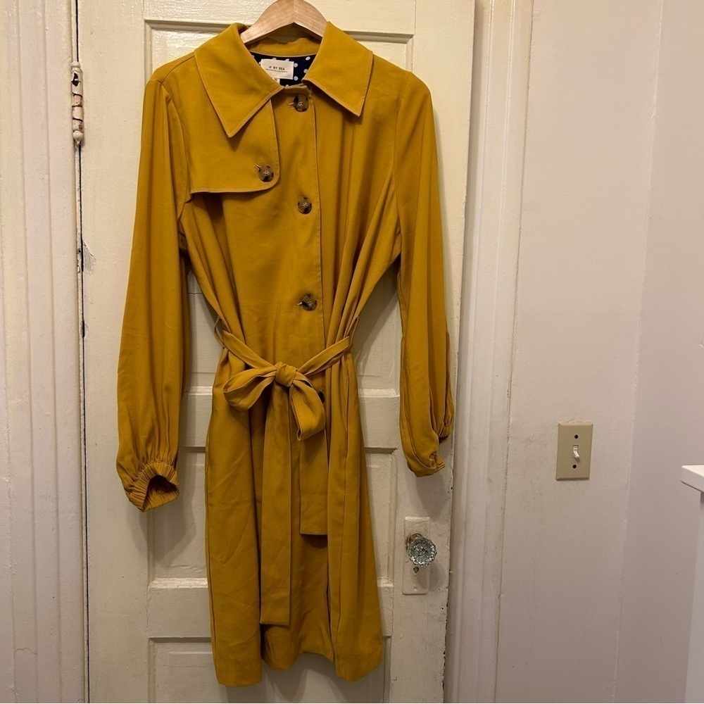 Anthropologie Mustard Yellow Trench Coat